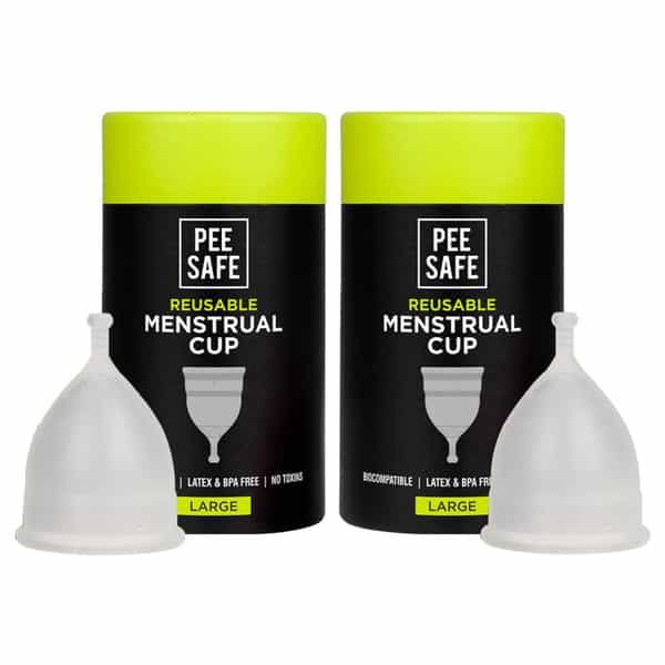 Pee Safe Large Reusable Menstrual Cup (Pack Of 2)