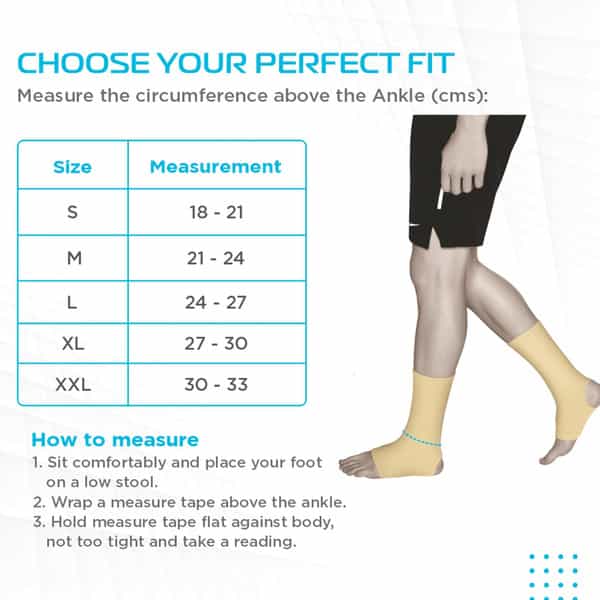 Vissco Anklet | Provides Support To The Ankle Joint & Injured Ankles - Small (Beige)