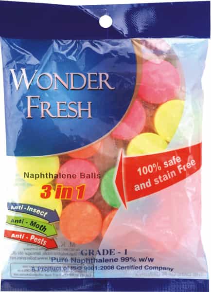 Wonder Fresh Coloured Naphthalene Balls 100 Gm