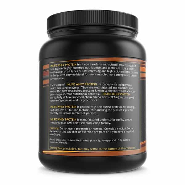 Inlife Whey Protein Powder With Isolate Concentrate Hydrolysate Body Workout - 400 Grams (Chocolate)