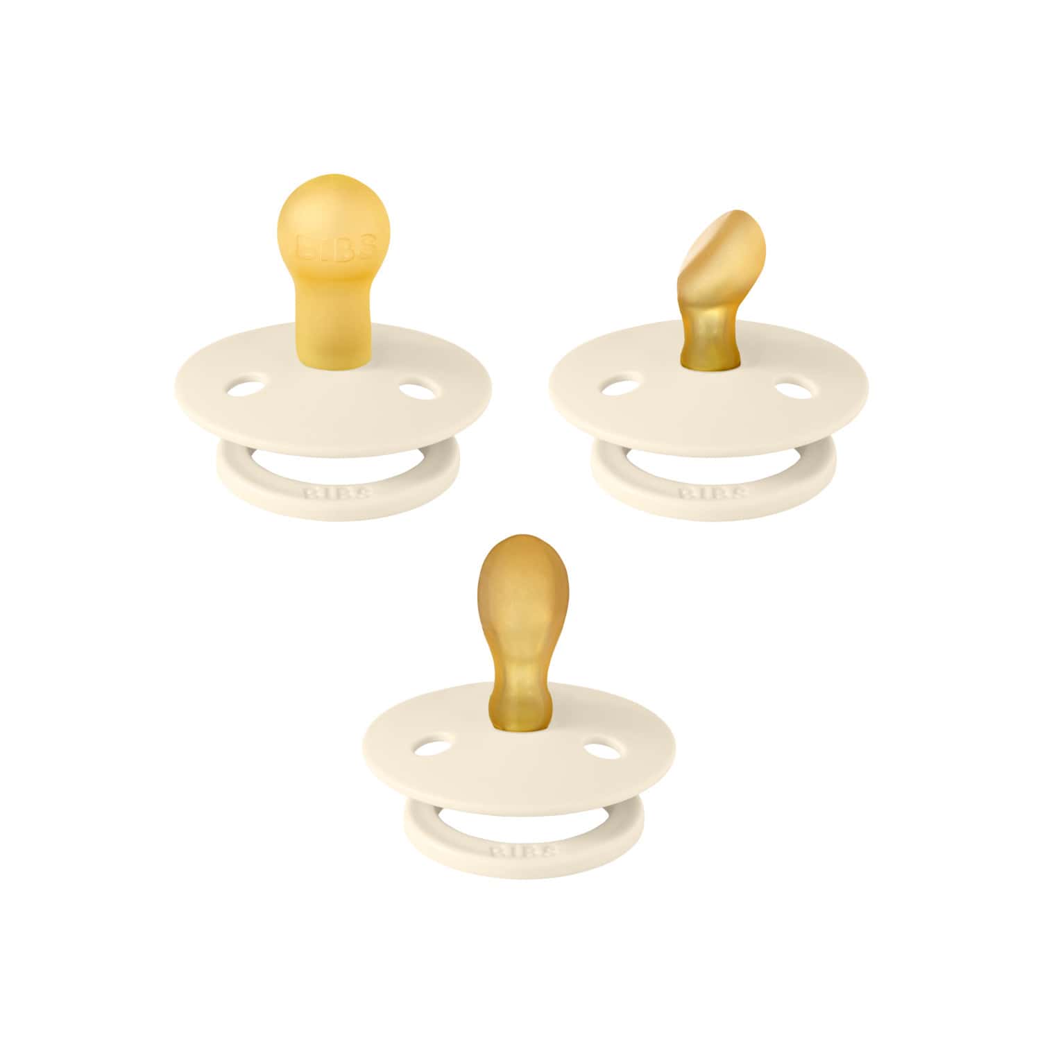 Bibs Try-It 3-Pack Ivory - Latex - 0+ Months