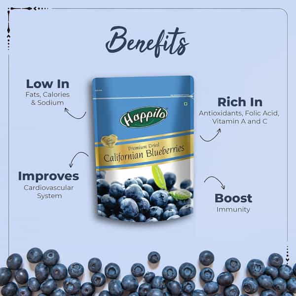 Happilo Premium Dried Californian Blueberries 150G