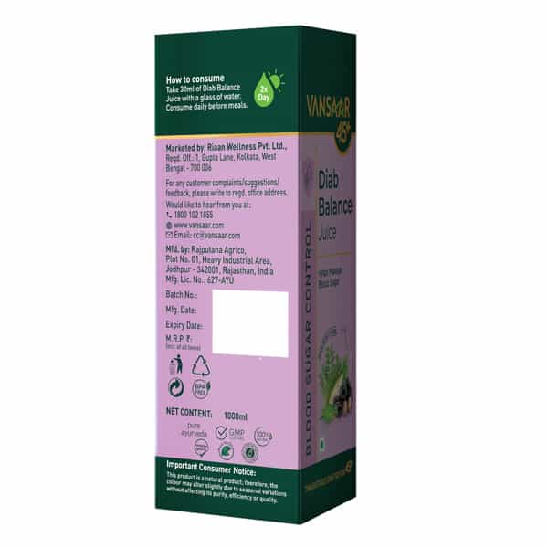 Vansaar 45+ Diab Balance Juice Bottle Of 1 Ltr