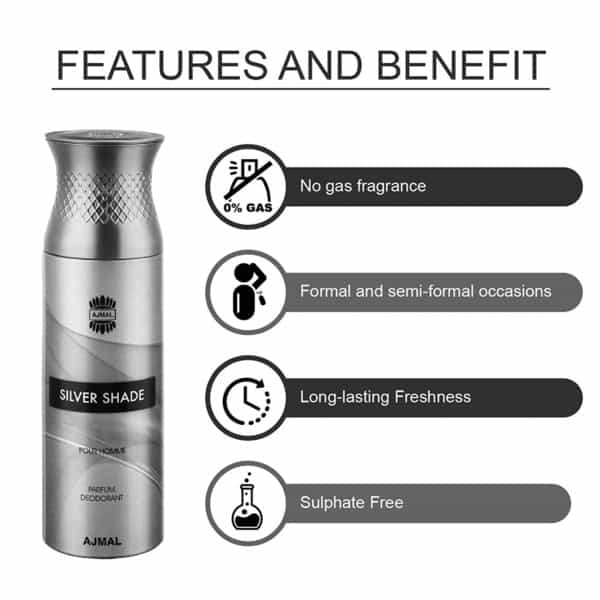 Ajmal 2 Nightingale For Men & Women & 1 Silver Shade For Men Deodorants Each 200Ml Combo Pack Of 3