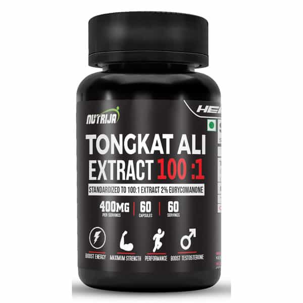 Nutrija Tongkat Ali Extract 400Mg Capsules | Standardized To 100:1 | Active 2% Eurycomanone (120N)