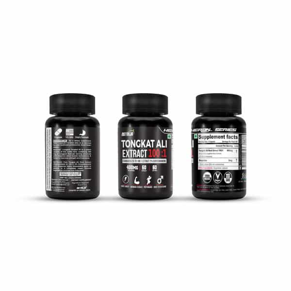 Nutrija Tongkat Ali Extract 400Mg Capsules | Standardized To 100:1 | Active 2% Eurycomanone (120N)