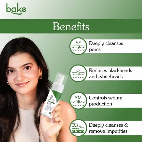 Bake Pore Erase Foaming Face Wash With Glycolic | Salicylic & Mandelic (100Ml)