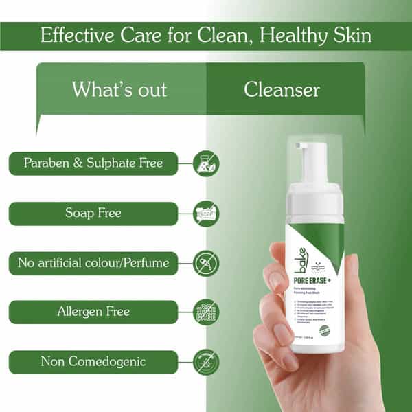 Bake Pore Erase Foaming Face Wash With Glycolic | Salicylic & Mandelic (100Ml)