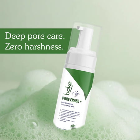 Bake Pore Erase Foaming Face Wash With Glycolic | Salicylic & Mandelic (100Ml)