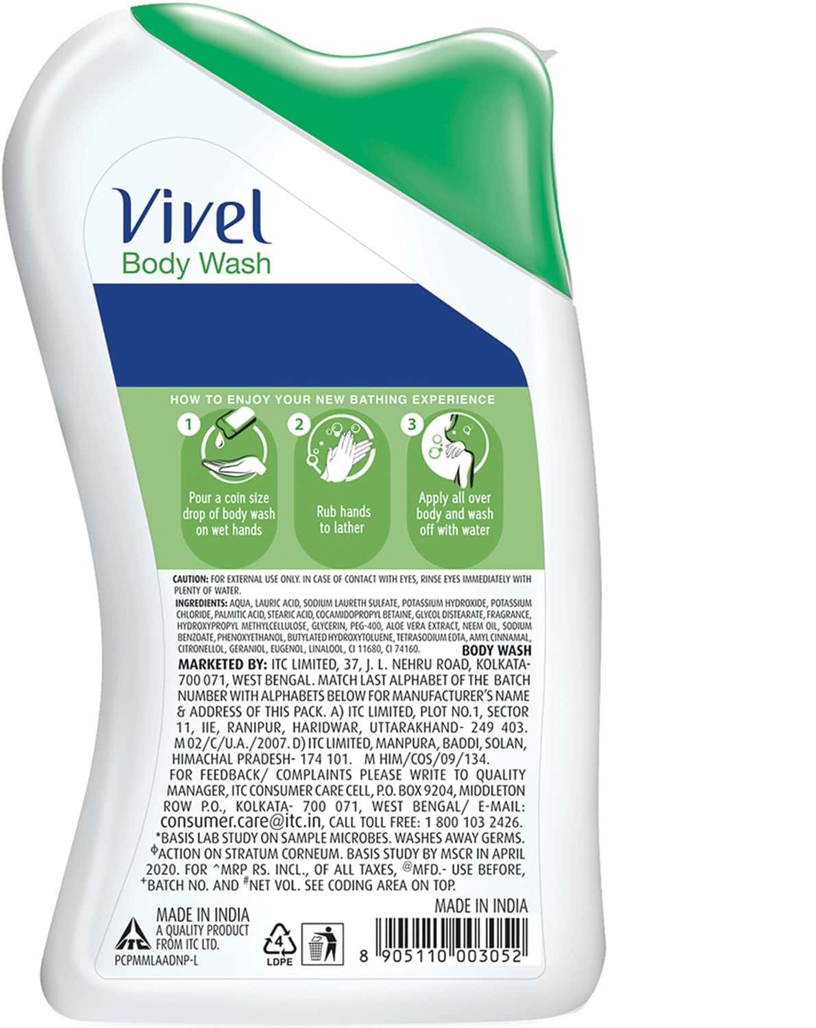 Buy VIVEL 3IN1 BEAUTY PROTECTION BODY WASH WITH NEEM OIL & ALOE VERA IN