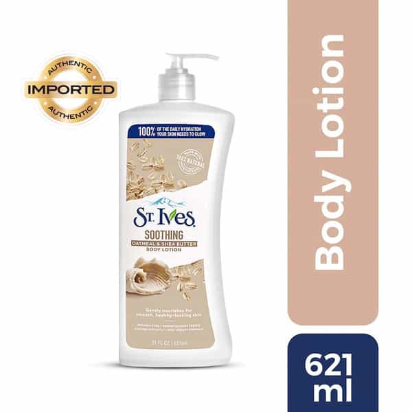 St. Ives Soothing Oatmeal & Shea Butter Body Lotion | 100% Natural Moisturizers | 621Ml