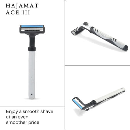 Hajamat Ace Iii- 3 Blade Shaving Razor For Men & Women| (1 Handle 10 Blades)