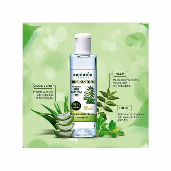 Medimix Ayurveda Hand Sanitizer Enriched With Neem Aloevera Tulsi - 200 Ml