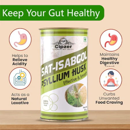 Cipzer Sat Isabgol 50g | Supports Digestive Health & Colon Wellness