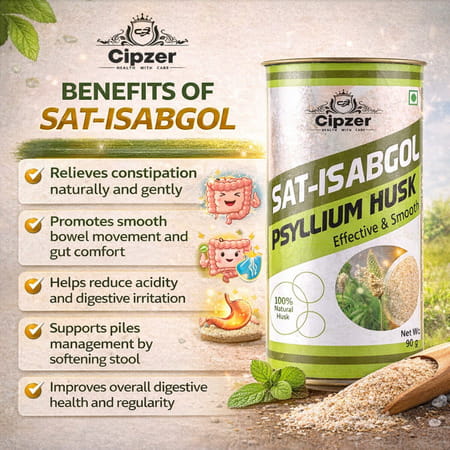 Cipzer Sat Isabgol 50g | Supports Digestive Health & Colon Wellness