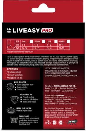 Liveasy Pro Ortho Care Ankle Support Size L