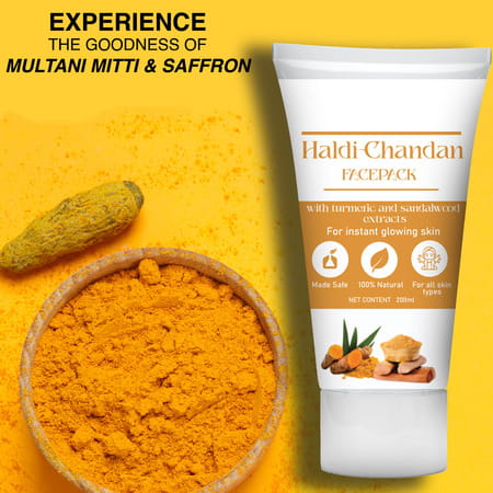 Haldi Chandan Face Pack Natural Turmeric & Sandalwood For Bright | Clear Skin (200ml)