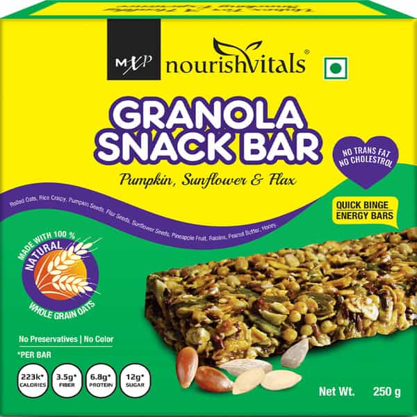 Nourishvitals Granola Pumpkin Sunflower And Flax Mix Snack Bar 250 G