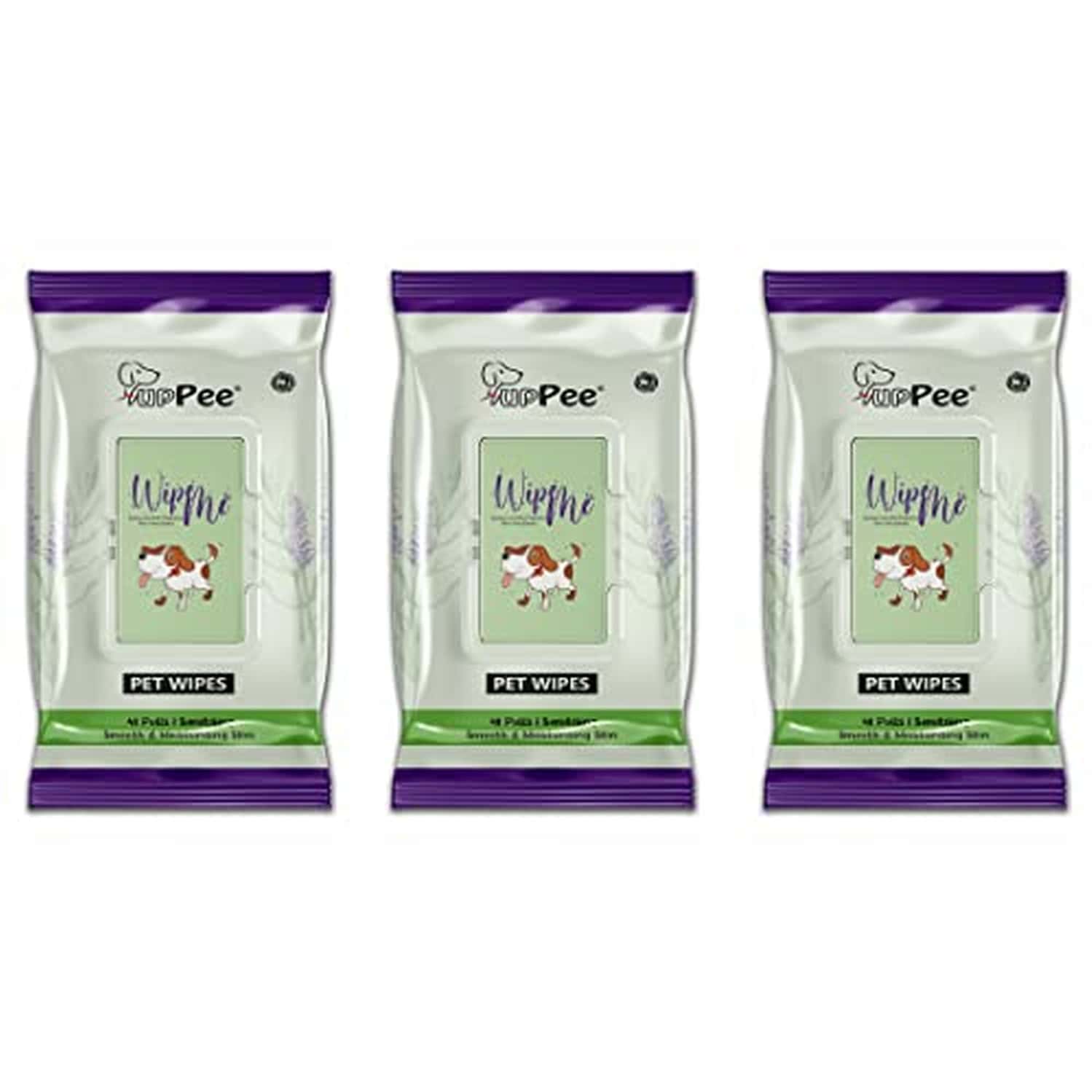 Puppee Wipe Me 144pcs Pet Wet Wipes (pack Of 3) With Lavender Essential | Vitamin E & Olive Oil