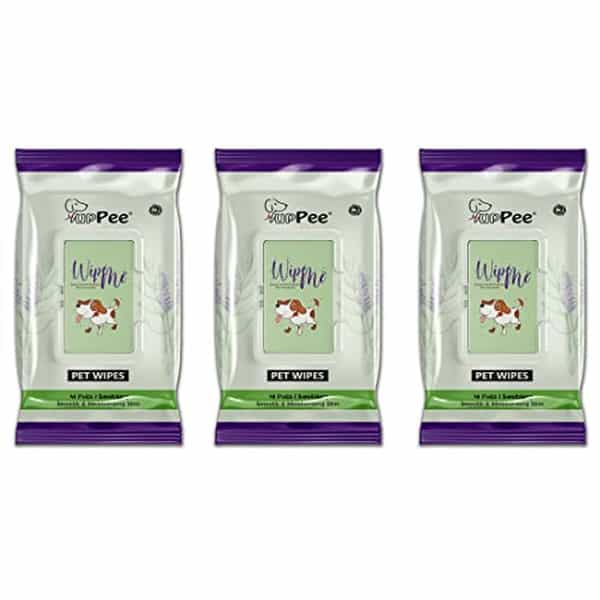Puppee Wipe Me 144Pcs Pet Wet Wipes (Pack Of 3) With Lavender Essential | Vitamin E & Olive Oil