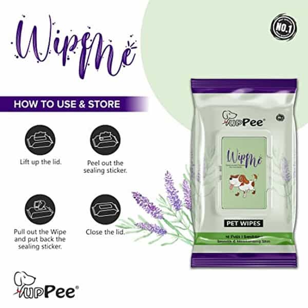 Puppee Wipe Me 144Pcs Pet Wet Wipes (Pack Of 3) With Lavender Essential | Vitamin E & Olive Oil