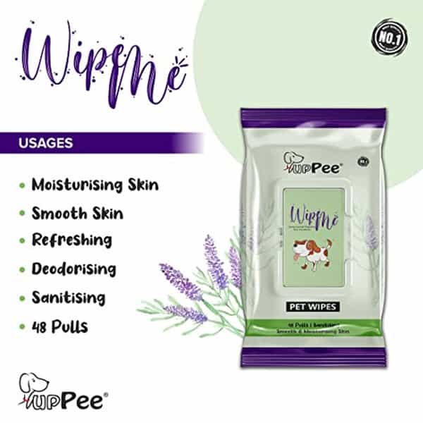 Puppee Wipe Me 144Pcs Pet Wet Wipes (Pack Of 3) With Lavender Essential | Vitamin E & Olive Oil