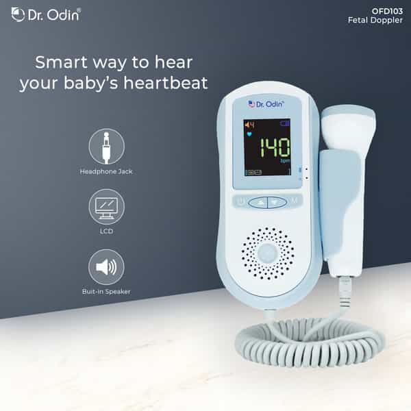 Dr. Odin Ofd103 Fetal Doppler With Ultrasound Gel & In-Built Speaker Portable Baby Heartbeat Monitor