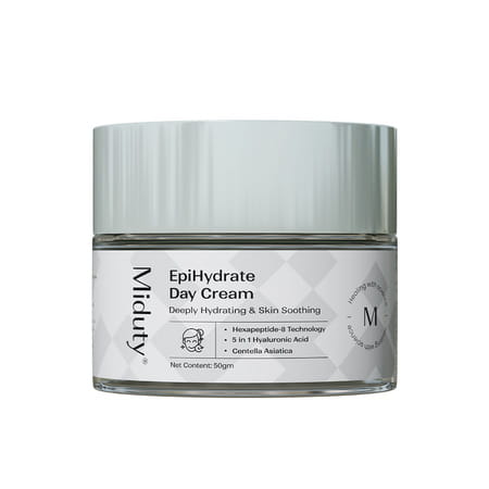 Miduty Epihydrate | Hydrating Day Cream | Hyaluronic Acid | Centella Asiatica & Peptides - 50g
