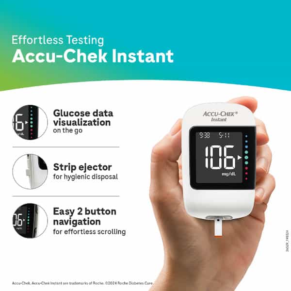 Accu-Chek Instant Wireless Blood Glucose Meter And Lancing Device | Glucometer | Free 10 Test Strips