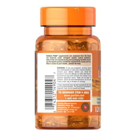Puritan's Pride Lutein 20 Mg With Zeaxanthin Softgels | Supports Eye Health | 120 Count