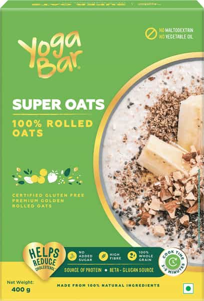 Yoga Bar Super Oatmeal - 100% Premium Golden Rolled Oats 400 Gm