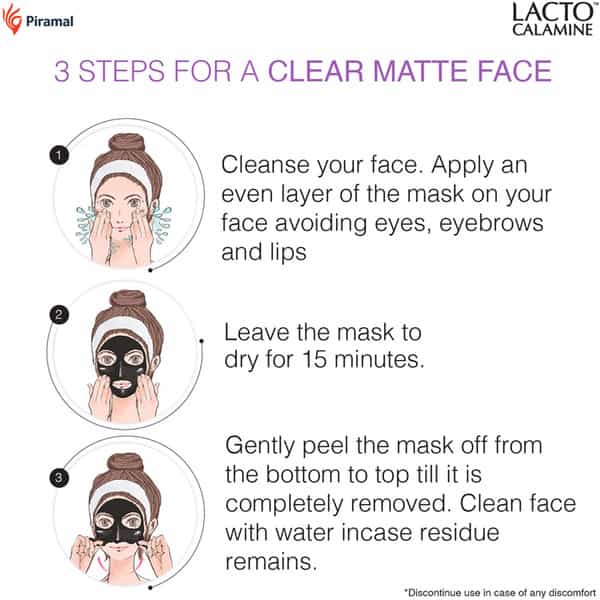 Lacto Calamine Peel Off Mask With Activated Charcoal And Vitamin E Deep Pore Cleansing 120 Gm