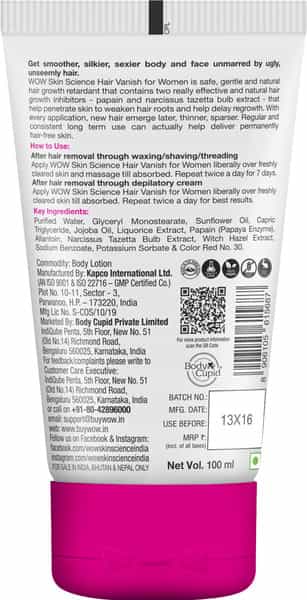 Wow Skin Science Vanish For Women Hair Oil 100 Ml