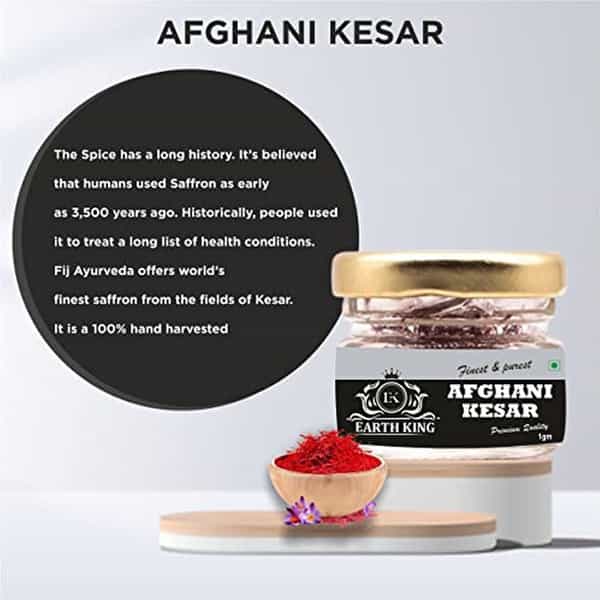 Earth King Natural & Pure Finest A++ Grade Afghani Kesar Thread Saffron - 1Gm
