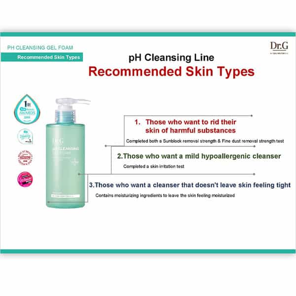 Dr.g Ph Cleansing Gel Foam - Korean Face Cleanser - Korean Skincare - 200Ml