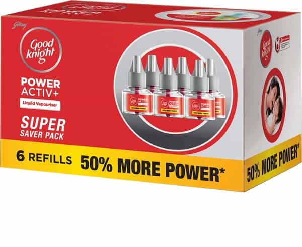 Godrej Good Knight Power Activ+ - Mosquito Repellent Refill 270 Ml (Pack Of 6)