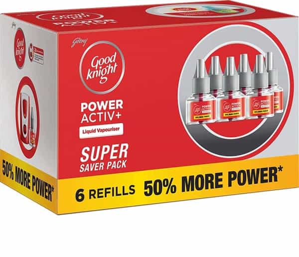 Godrej Good Knight Power Activ+ - Mosquito Repellent Refill 270 Ml (Pack Of 6)