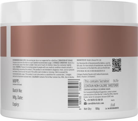 Healthkart Hk Vitals Skin Radiance Marine Collagen Supplement | Lemon 100gm