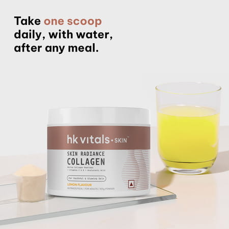 Healthkart Hk Vitals Skin Radiance Marine Collagen Supplement | Lemon 100gm