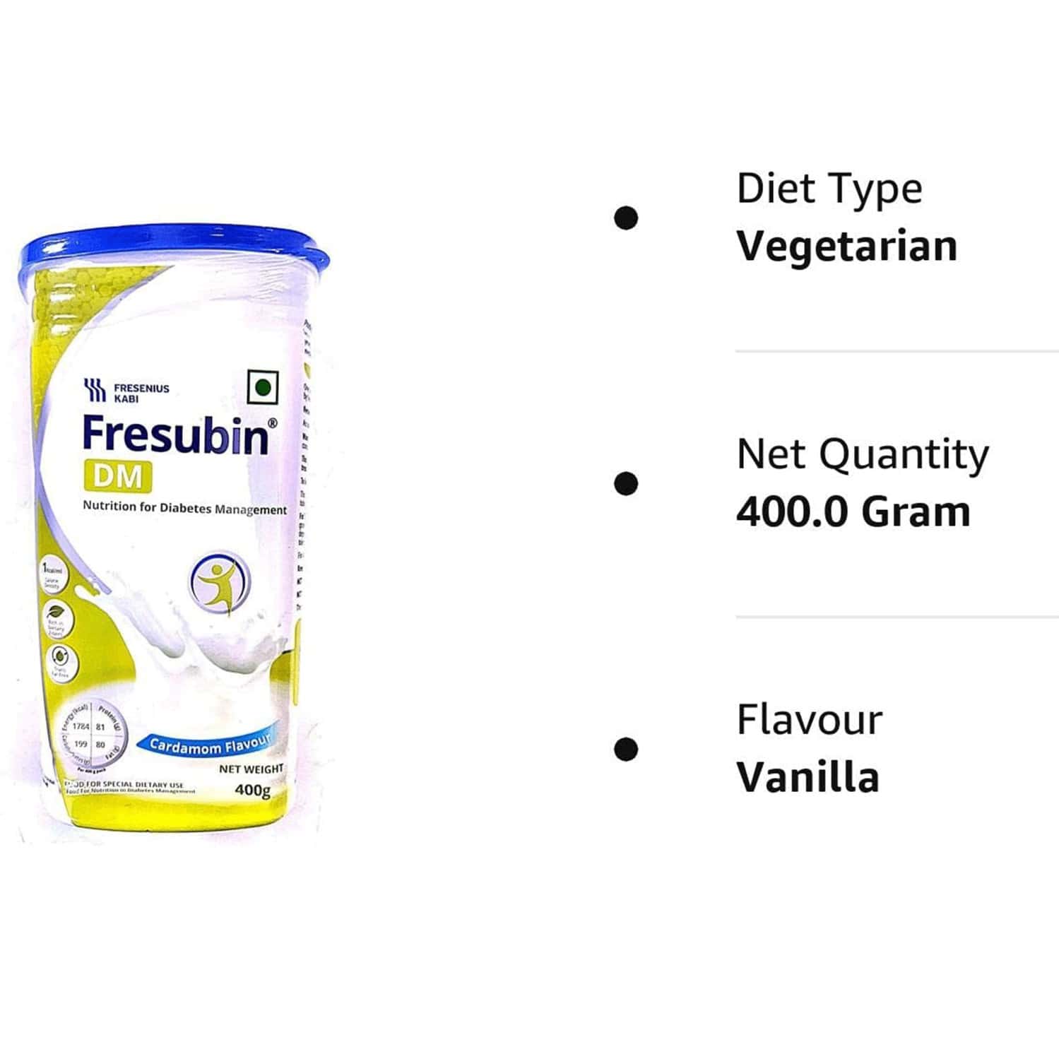 Buy FRESUBIN DM DIABETES CARE CARDAMOM FLAVOURED JAR OF 400G POWDER