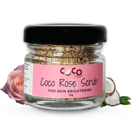 Coco Crush Rose Coconut Body Scrub For Brightening Skin | 100% Natural Scrub - 15g