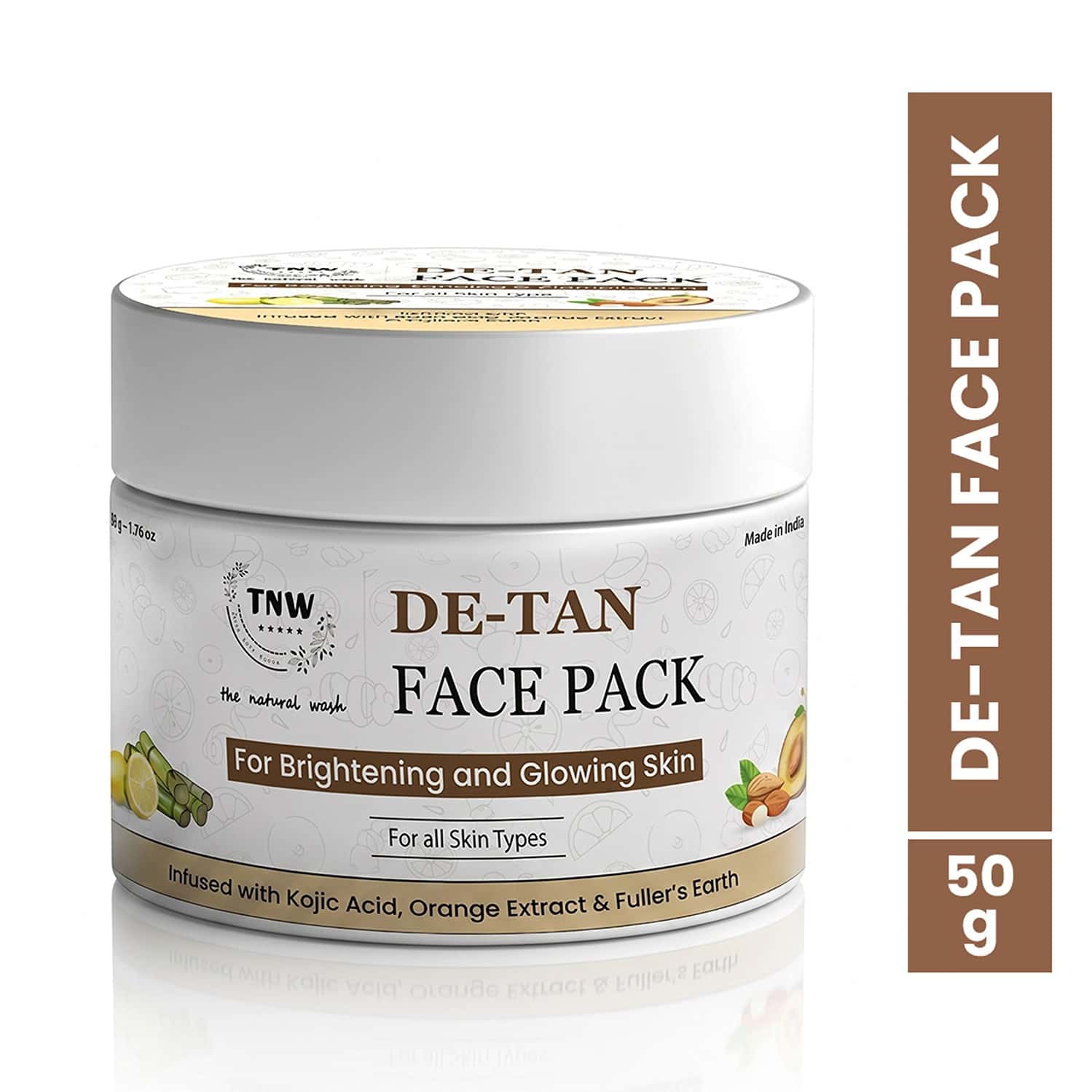 Tnw The Natural Wash Detan Face Pack | Orange Extract | Tan Removal & Glowing Skin | 50 Gm