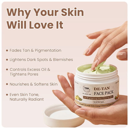 Tnw The Natural Wash Detan Face Pack | Orange Extract | Tan Removal & Glowing Skin | 50 Gm