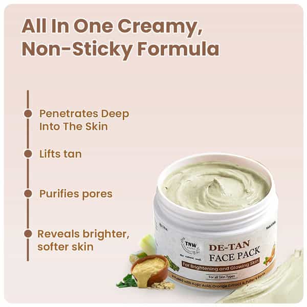 Tnw The Natural Wash Detan Face Pack | Orange Extract | Tan Removal & Glowing Skin | 50 Gm