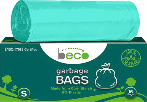 Beco Compostable Small 17 X 19 Inches Garbage Bags/Trash Bags/Dustbin Bags - 15 Pieces
