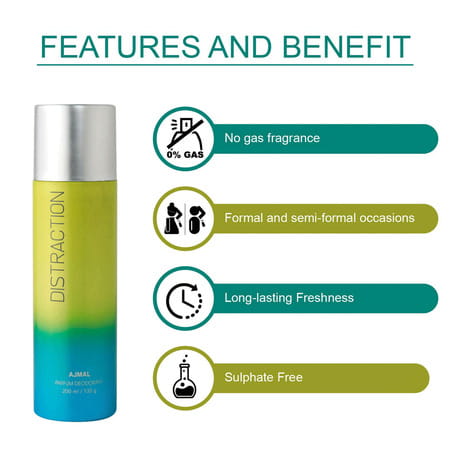 Ajmal 1 Distraction Unisex 1 Sacrifice Ii Men & 1 Wisal Dhahab Men Deo Each 200ml Combo Pack 3