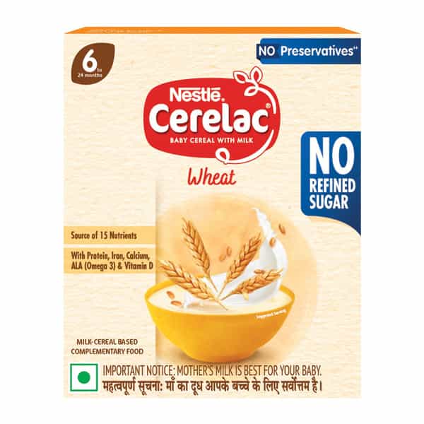 Nestle Cerelac Wheat | No Refined Sugar & No Preservatives | 6 To 24 Months | 300 Gm