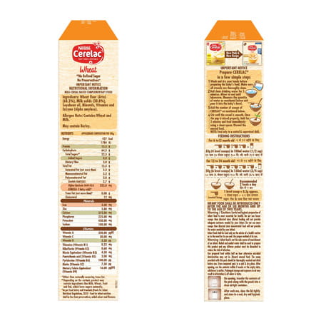 Nestle Cerelac Wheat | No Refined Sugar & No Preservatives | 6 To 24 Months | 300 Gm
