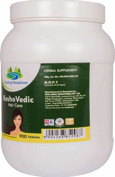 Grazing Meadows Kesho Vedic 900 Tablets | Herbal Supplement For Hair Care (Pack Of 2)