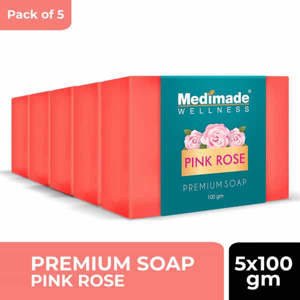 Medimade Pink Rose Premium Soap - 100 Gm X 5 ( Pack Of 5 )